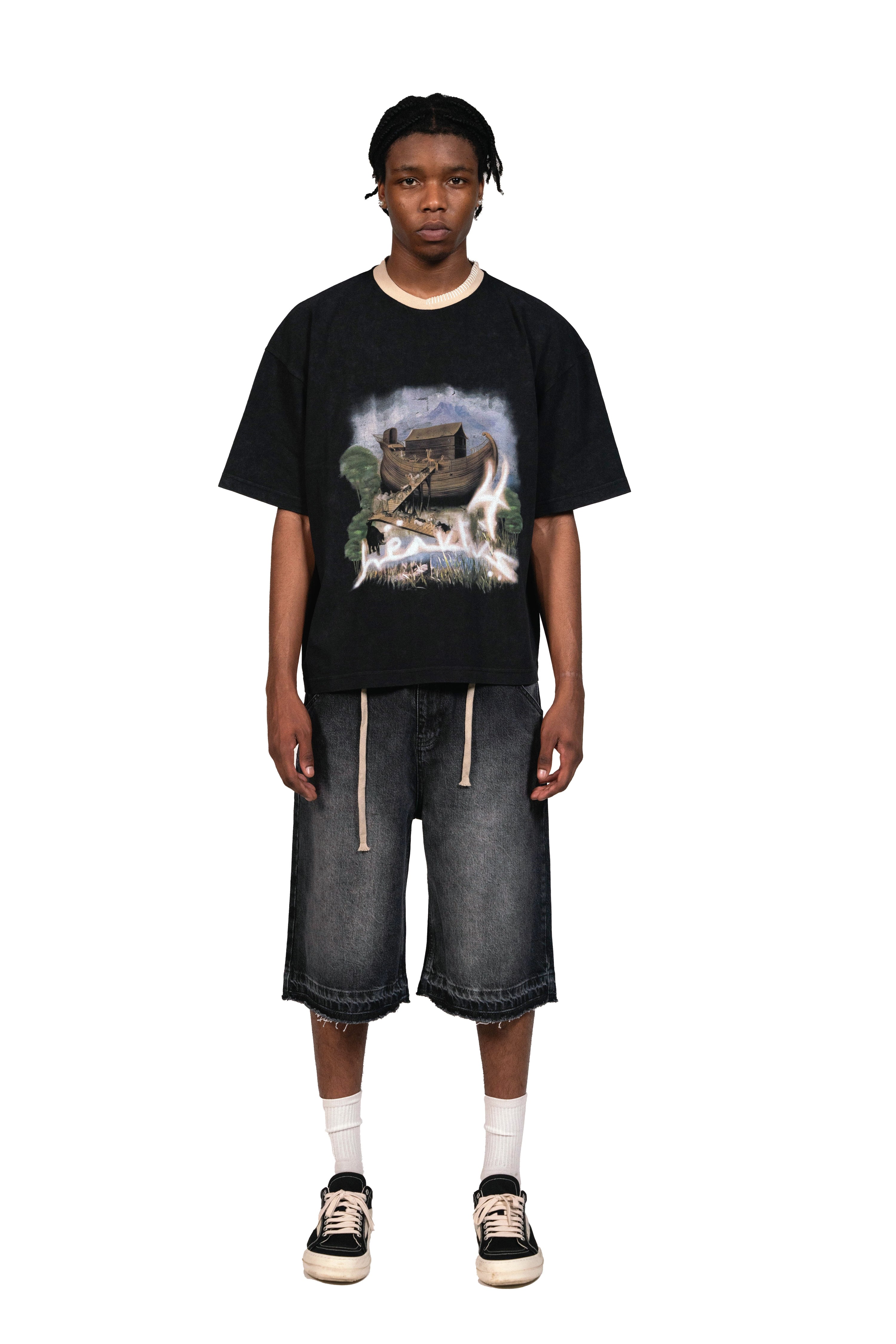 Washed out Jorts Black